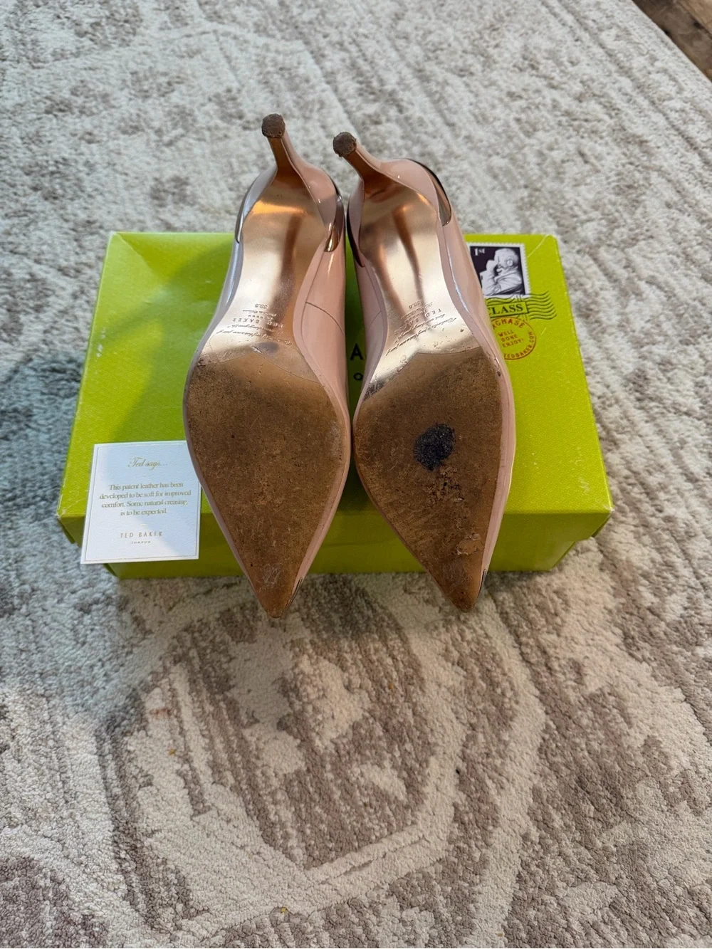 Ted Baker London Blush Patent Pointed-Toe Stiletto Pumps